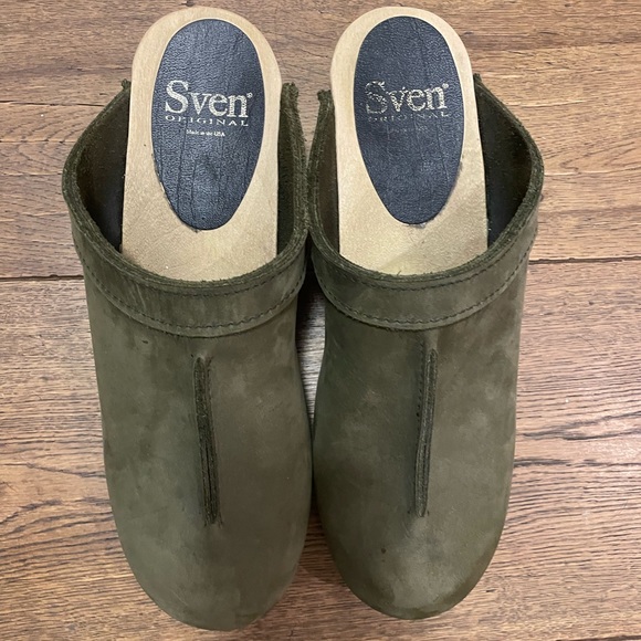 Sven Olive Green Mules - Picture 2 of 7